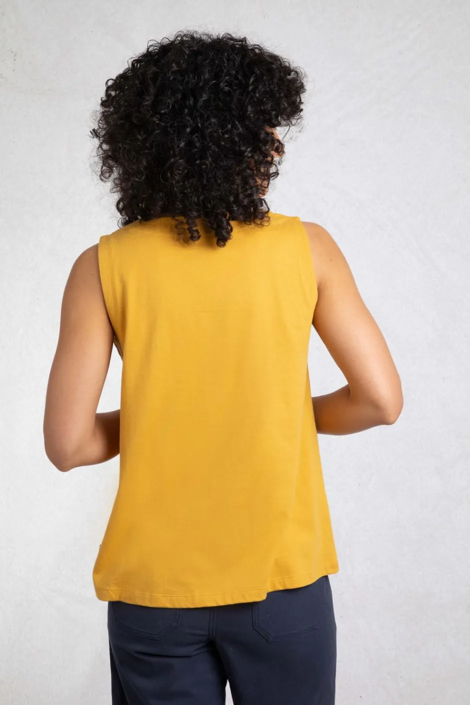 Weird Fish Tunics|Tops & T-Shirts|Tirtha Organic Cotton Embroidered Jersey Vest Deep Amber