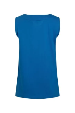 Weird Fish Tunics|Tops & T-Shirts|Tirtha Organic Cotton Embroidered Jersey Vest Adriatic Blue