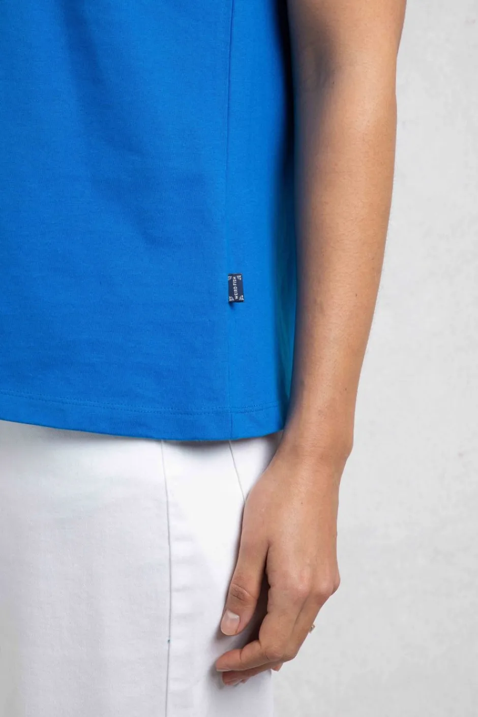 Weird Fish Tunics|Tops & T-Shirts|Tirtha Organic Cotton Embroidered Jersey Vest Adriatic Blue