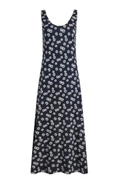 Weird Fish Dresses|Tivoli Printed Jersey Dress Navy Blue