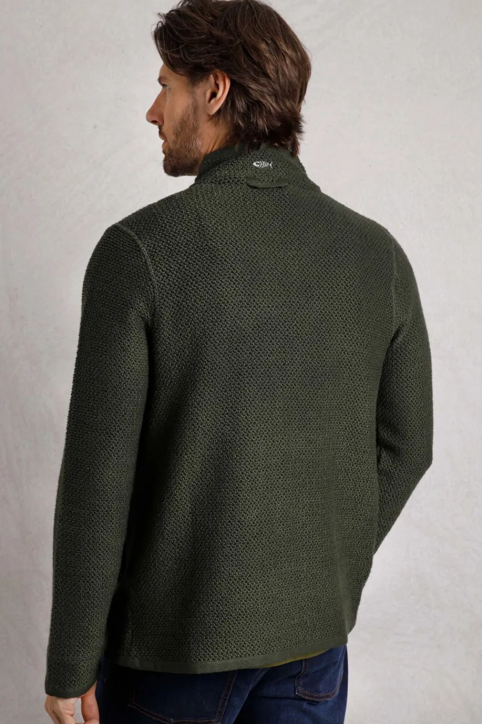 Weird Fish Sweatshirts & Hoodies|Transom Full Zip Eco Macaroni Sweatshirt Deep Lichen Green