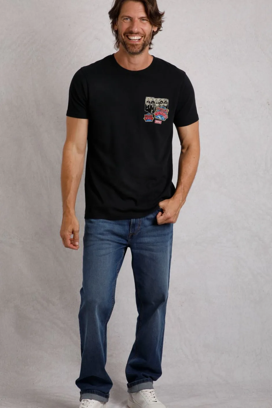 Weird Fish T-Shirts|Travelling Whaleburys Back Print Artist T-Shirt Black