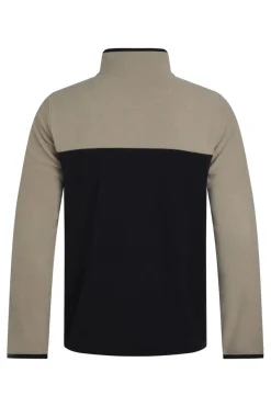 Weird Fish Fleece|Tristan 1/4 Zip Colour Block Microfleece Flint Stone