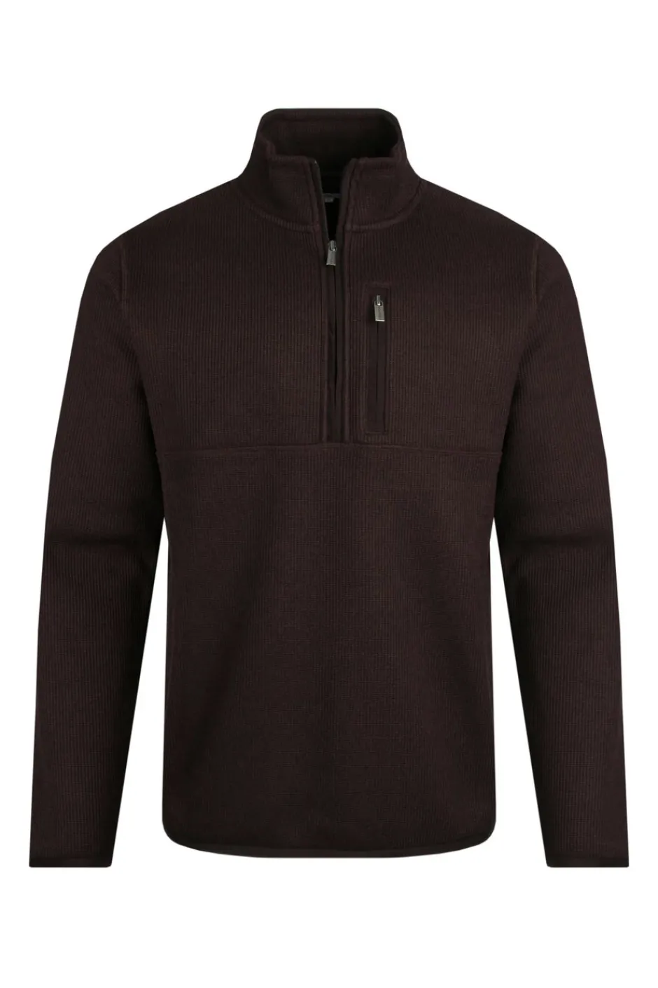 Weird Fish Fleece|Turlock 1/4 Zip Bonded Fleece Chocolate