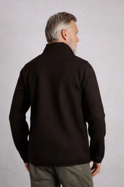Weird Fish Fleece|Turlock 1/4 Zip Bonded Fleece Chocolate