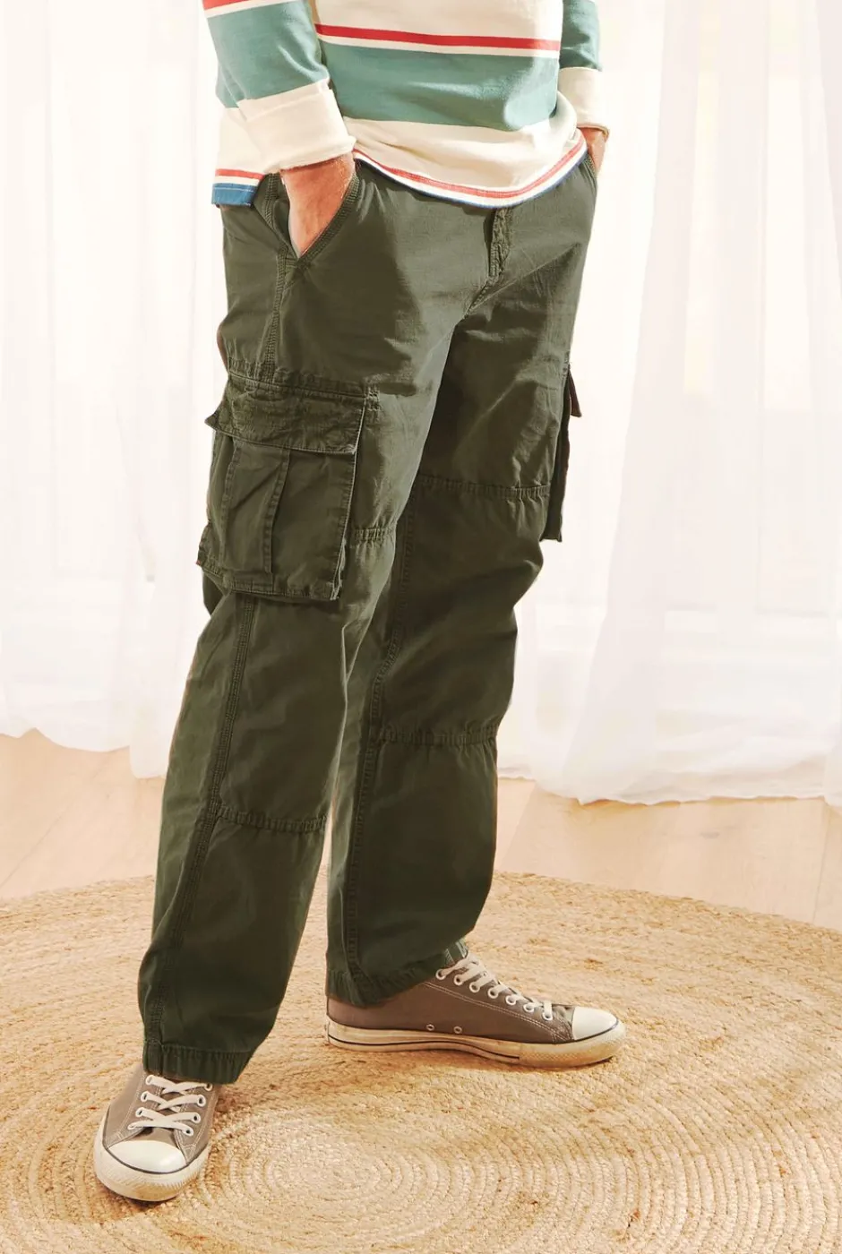 Weird Fish Trousers & Jeans|Turner Cargo Trousers Fir Green
