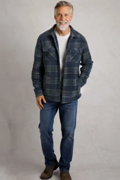 Weird Fish Shirts|Coats, Jackets And Gilets|Tyburn Check Fleece Shacket Navy