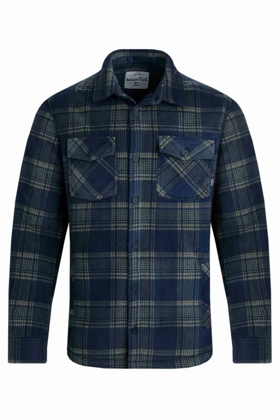 Weird Fish Shirts|Coats, Jackets And Gilets|Tyburn Check Fleece Shacket Navy