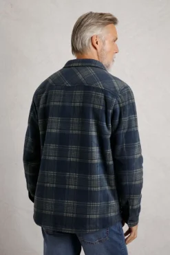 Weird Fish Shirts|Coats, Jackets And Gilets|Tyburn Check Fleece Shacket Navy