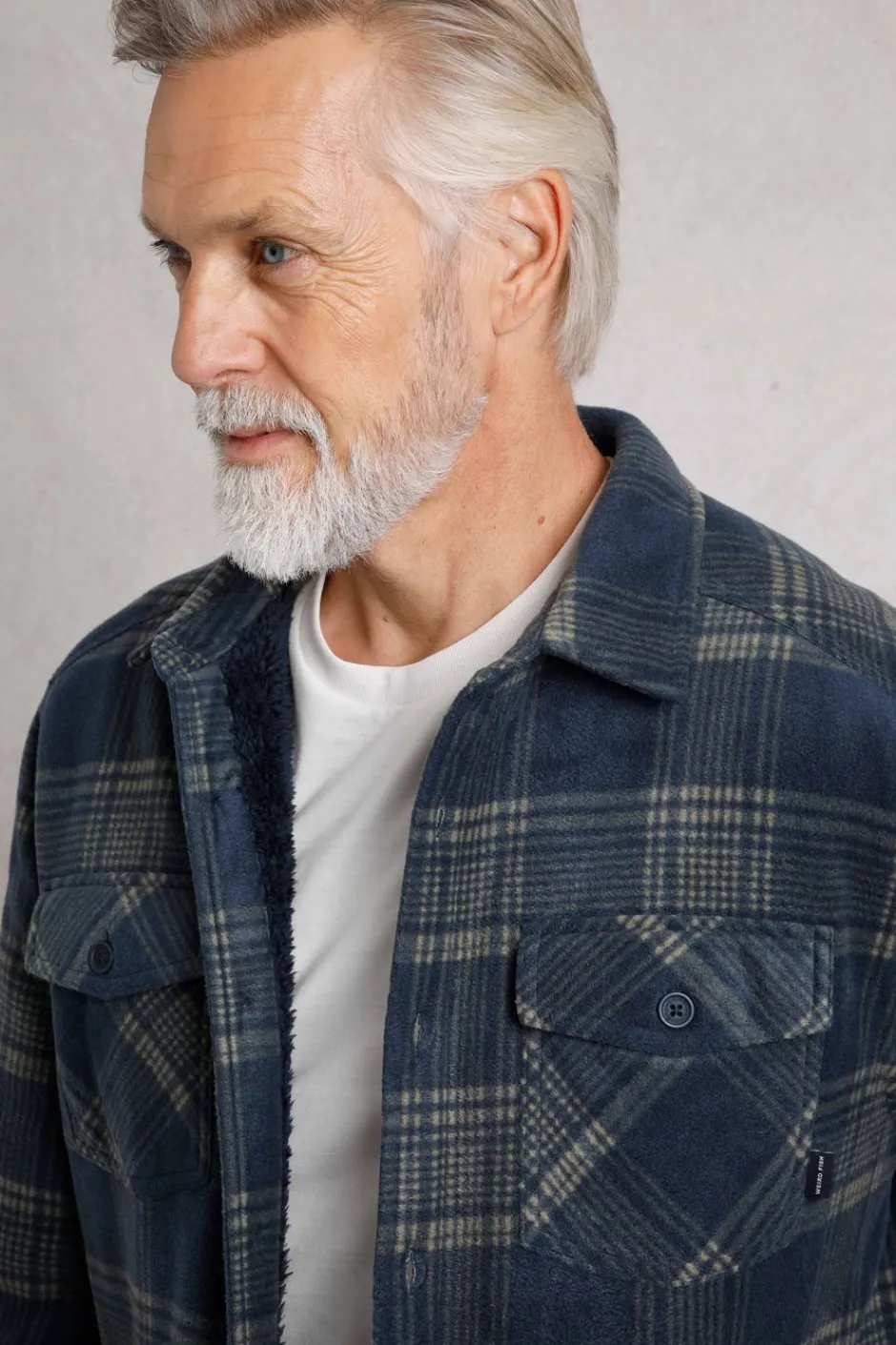 Weird Fish Shirts|Coats, Jackets And Gilets|Tyburn Check Fleece Shacket Navy