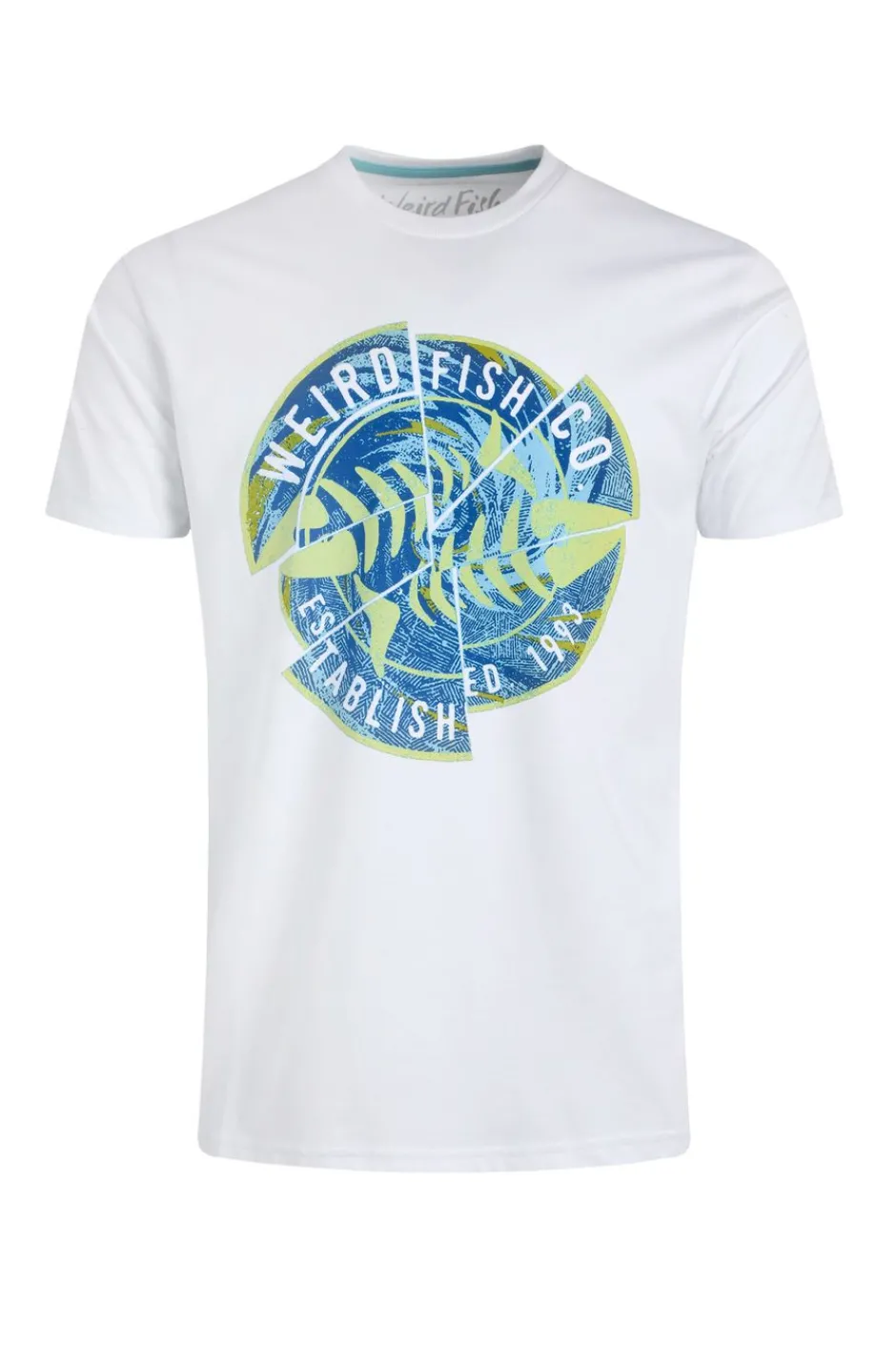 Weird Fish T-Shirts|Vortex Front Print Graphic T-Shirt White