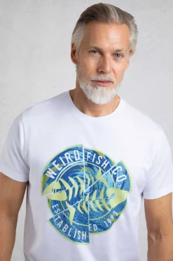 Weird Fish T-Shirts|Vortex Front Print Graphic T-Shirt White