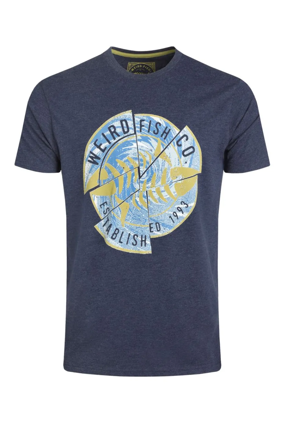 Weird Fish T-Shirts|Vortex Front Print Graphic T-Shirt Dark Blue