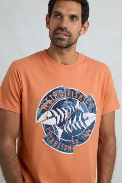 Weird Fish T-Shirts|Vortex Front Print Graphic T-Shirt Mango