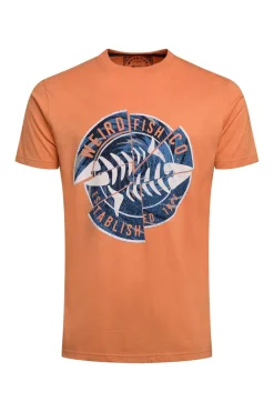 Weird Fish T-Shirts|Vortex Front Print Graphic T-Shirt Mango