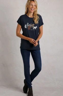 Weird Fish Tunics|Tops & T-Shirts|Walkies Organic Cotton Slub T-Shirt Navy