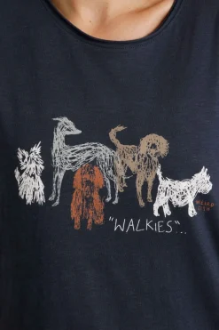 Weird Fish Tunics|Tops & T-Shirts|Walkies Organic Cotton Slub T-Shirt Navy