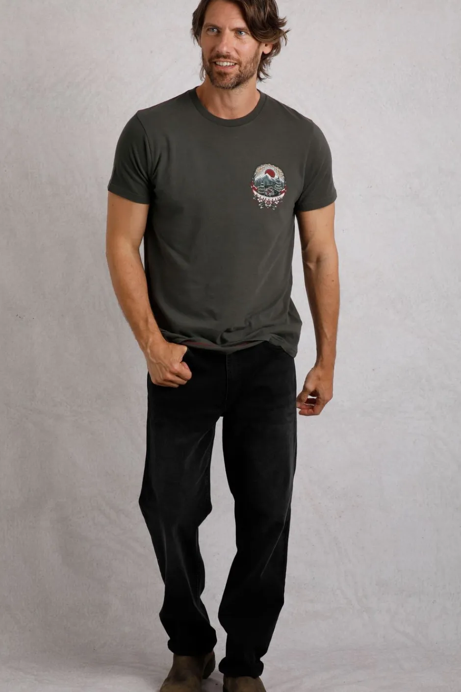 Weird Fish T-Shirts|Wanderful Heritage Wash Graphic T-Shirt Anthracite