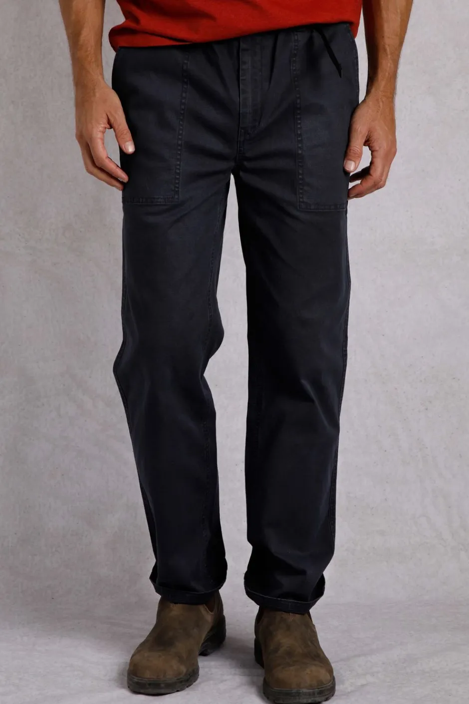 Weird Fish Trousers & Jeans|Warkworth Relaxed Casual Cargo Trousers Midnight