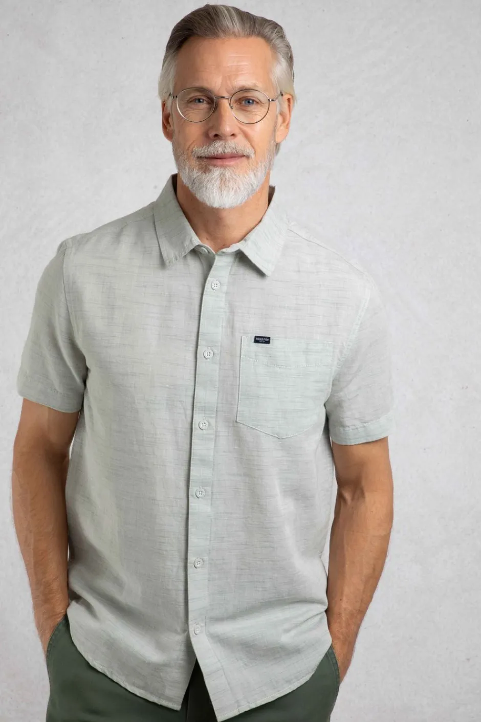 Weird Fish Shirts|Linen|Washton Textured Short Sleeve Shirt Army Green