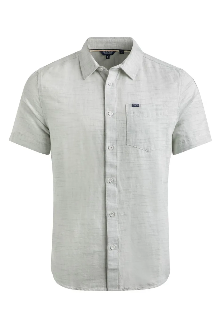 Weird Fish Shirts|Linen|Washton Textured Short Sleeve Shirt Army Green