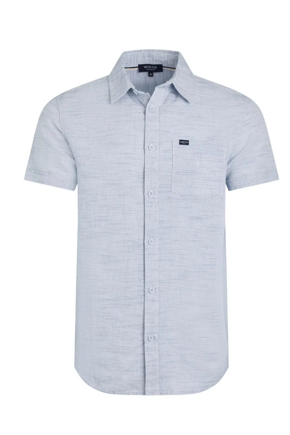 Weird Fish Shirts|Linen|Washton Textured Short Sleeve Shirt Cobalt Blue