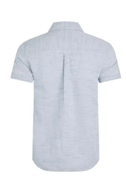 Weird Fish Shirts|Linen|Washton Textured Short Sleeve Shirt Cobalt Blue
