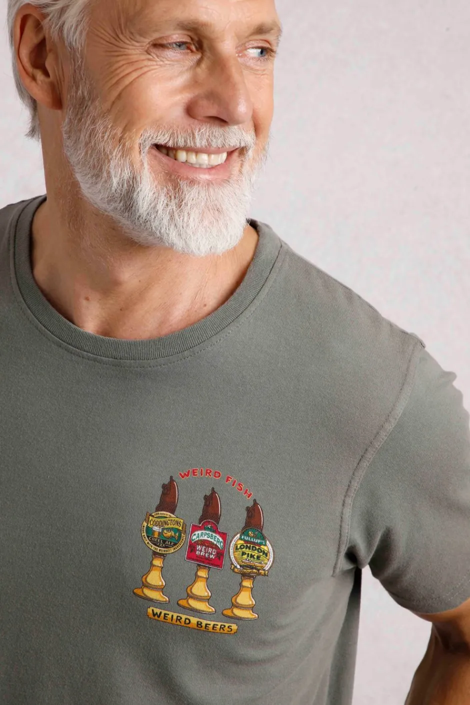 Weird Fish T-Shirts|Weird Beers Back Print Artist T-Shirt Storm Grey