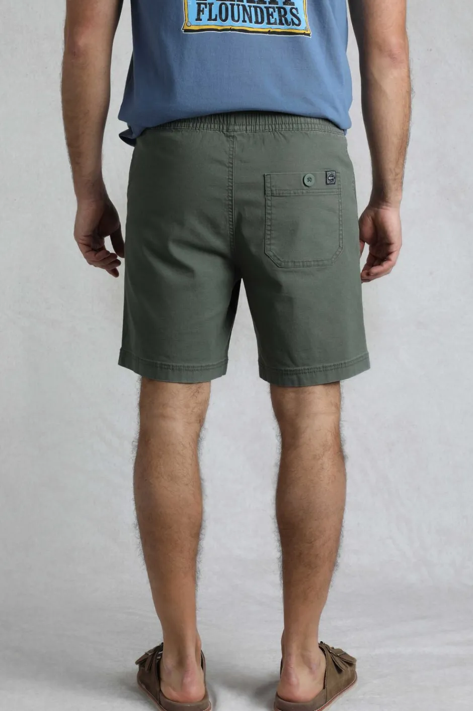Weird Fish Shorts|Weston Relaxed Canvas Shorts Army Green