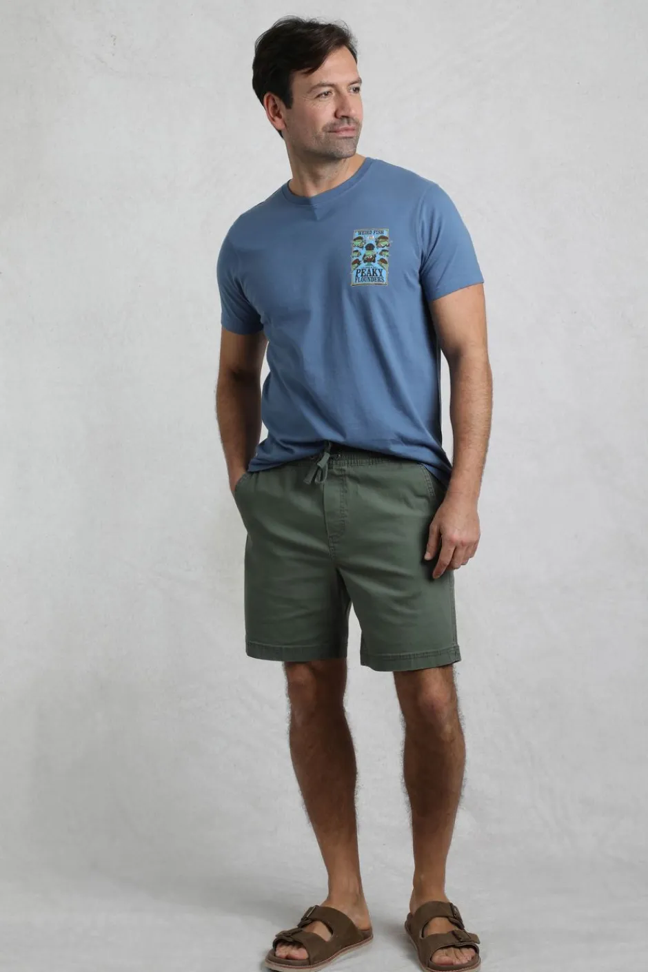 Weird Fish Shorts|Weston Relaxed Canvas Shorts Army Green