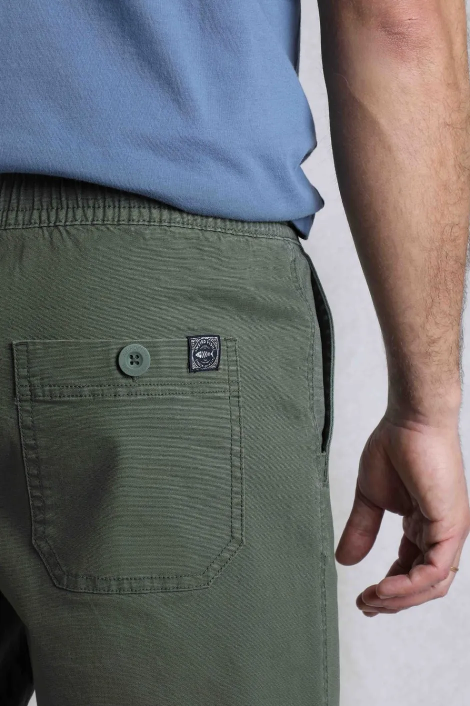 Weird Fish Shorts|Weston Relaxed Canvas Shorts Army Green