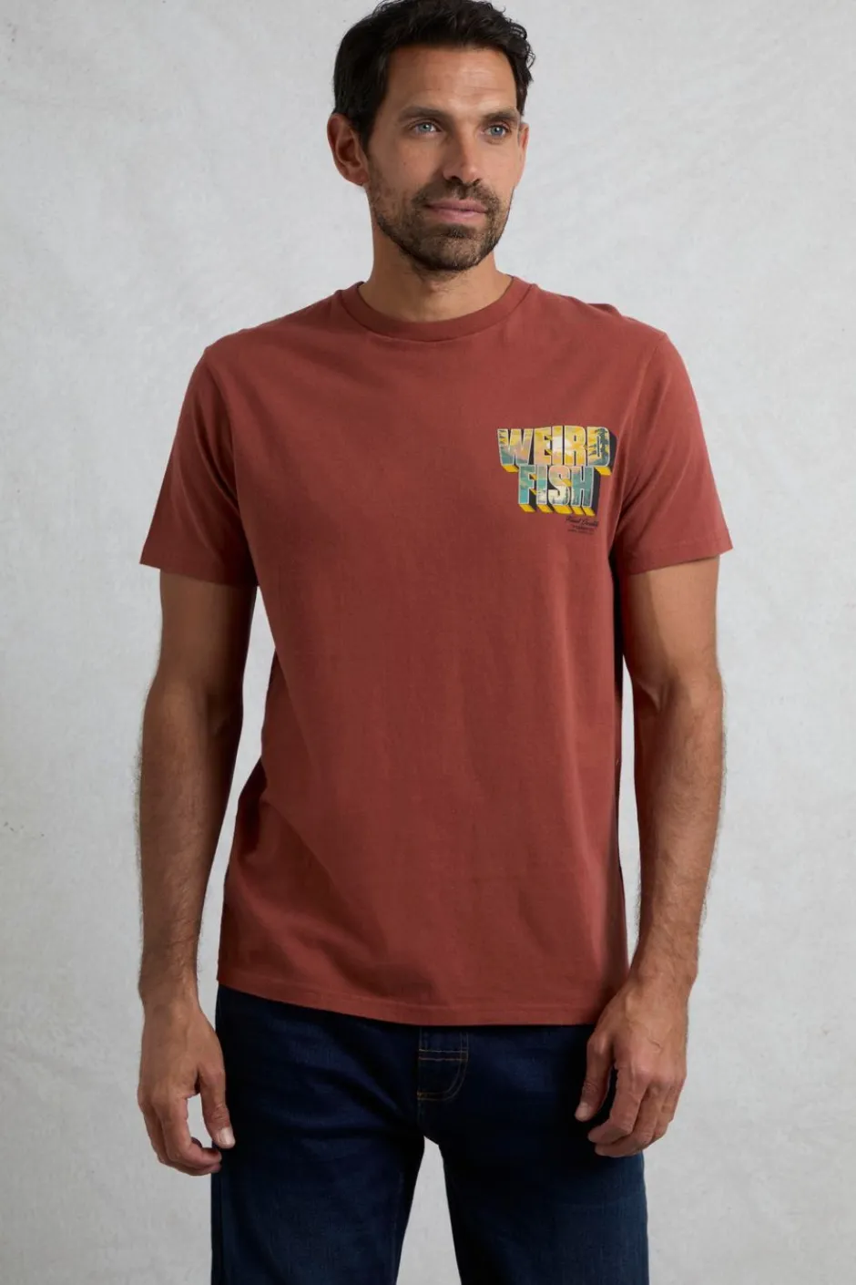 Weird Fish T-Shirts|Wild Life Back Print Graphic T-Shirt Paprika