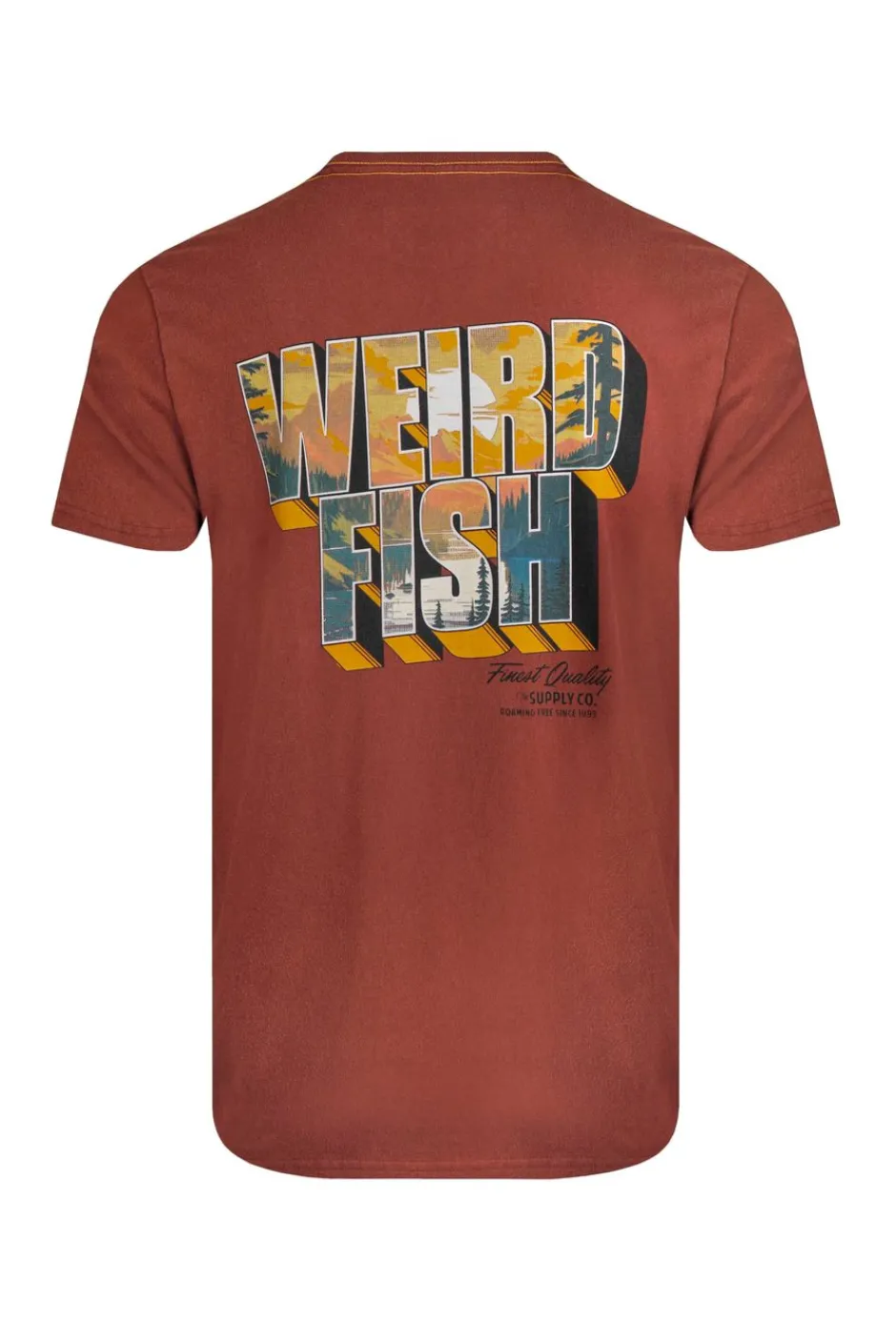 Weird Fish T-Shirts|Wild Life Back Print Graphic T-Shirt Paprika