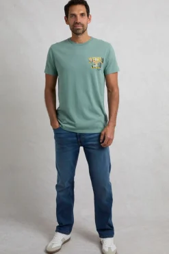 Weird Fish T-Shirts|Wild Life Back Print Graphic T-Shirt Mineral Blue