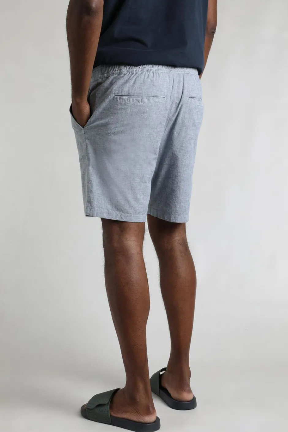 Weird Fish Shorts|Linen|Winchester Relaxed Linen Rich Shorts Denim