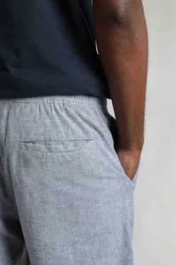 Weird Fish Shorts|Linen|Winchester Relaxed Linen Rich Shorts Denim
