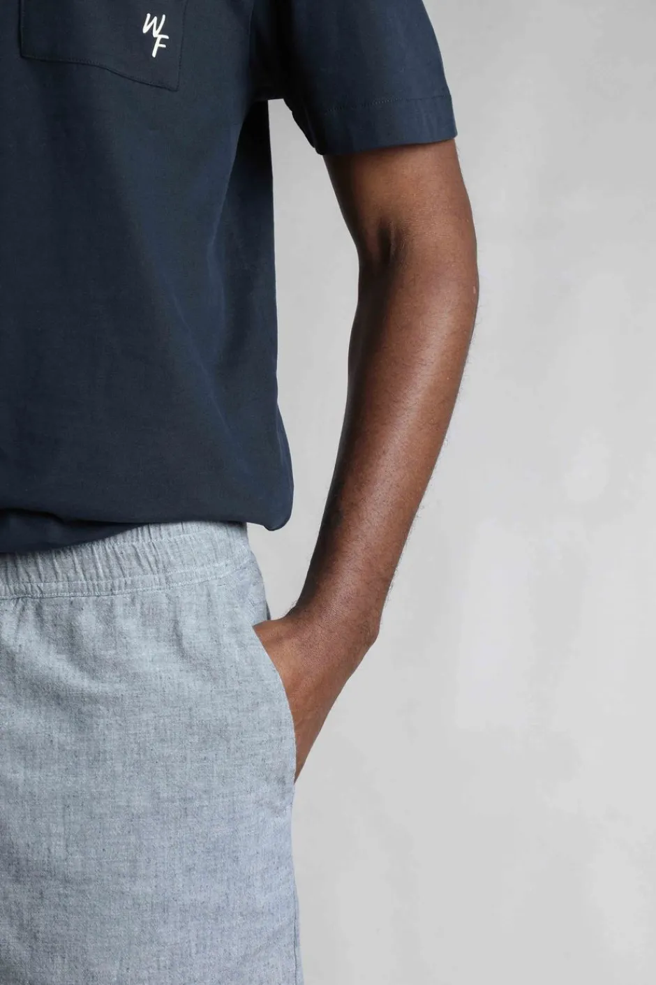 Weird Fish Shorts|Linen|Winchester Relaxed Linen Rich Shorts Denim