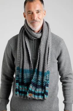 Weird Fish Caps & Scarves|Scarves & Caps|Woburn Eco Variagated Striped Scarf Frost Grey