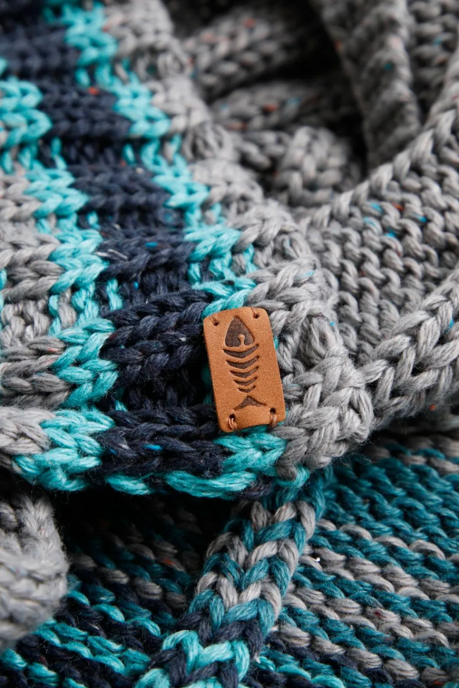 Weird Fish Caps & Scarves|Scarves & Caps|Woburn Eco Variagated Striped Scarf Frost Grey