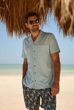 Weird Fish Shirts|Wooster Crepe Knit Shirt Limestone
