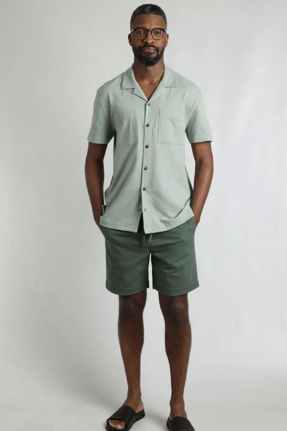 Weird Fish Shirts|Wooster Crepe Knit Shirt Limestone