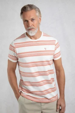 Weird Fish T-Shirts|Xavier Eco Crepe Stripe T-Shirt White