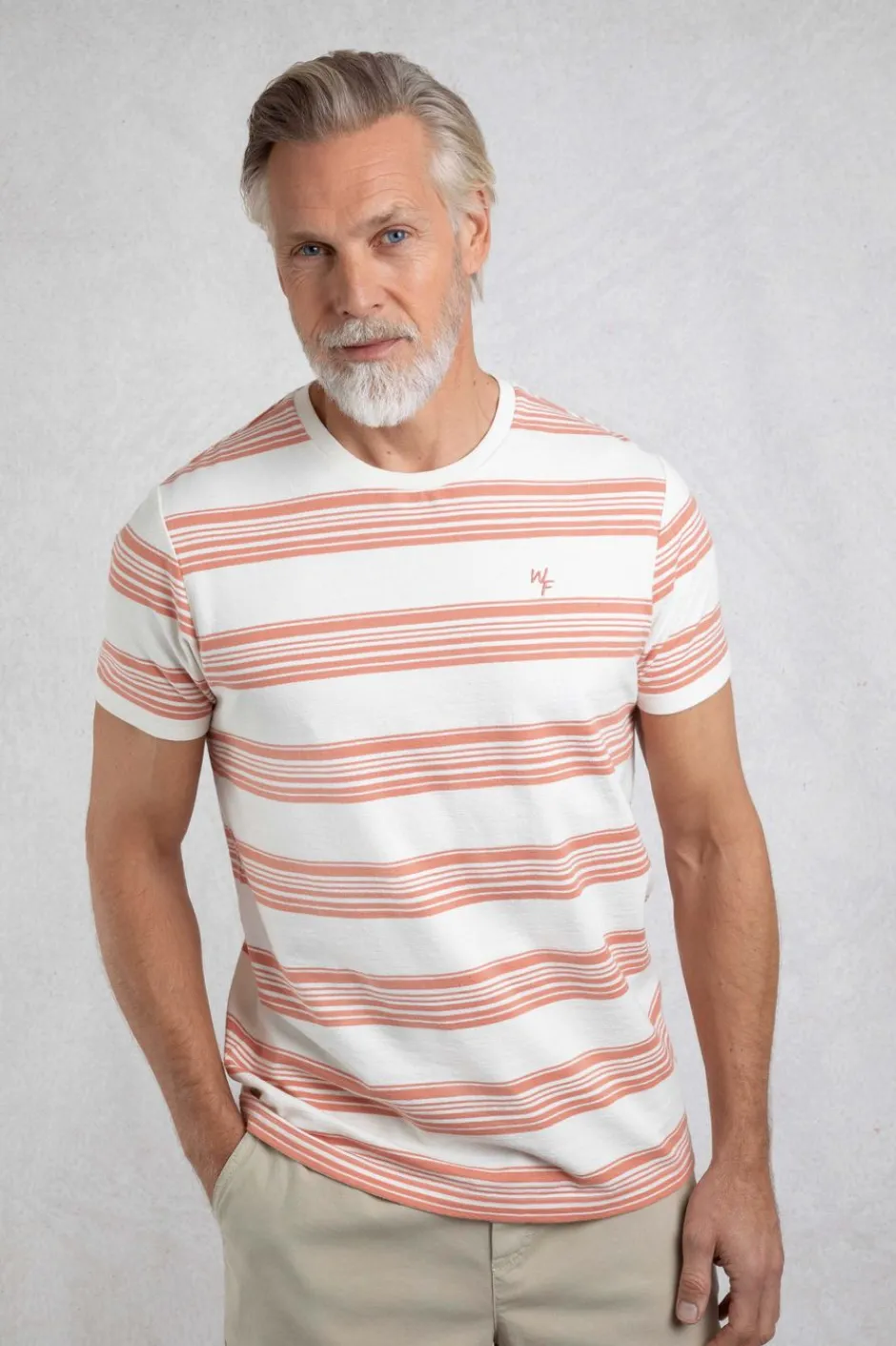 Weird Fish T-Shirts|Xavier Eco Crepe Stripe T-Shirt White
