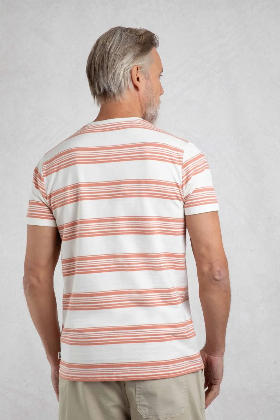 Weird Fish T-Shirts|Xavier Eco Crepe Stripe T-Shirt White
