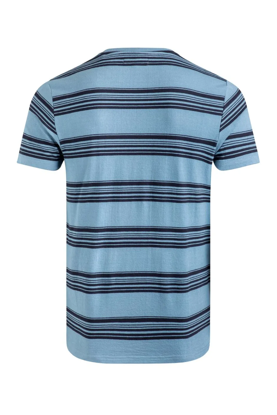 Weird Fish T-Shirts|Xavier Eco Crepe Stripe T-Shirt Denim Blue