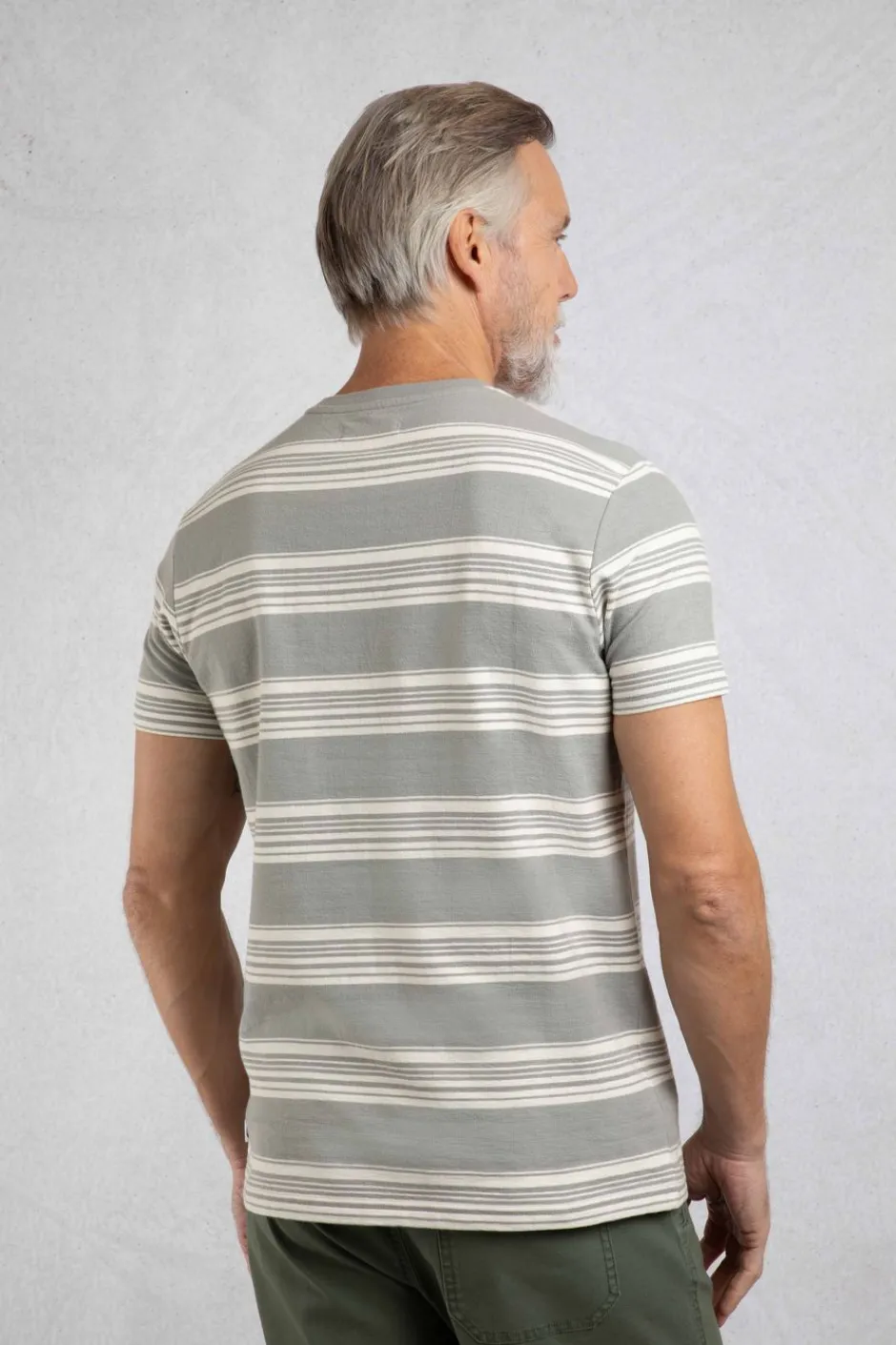 Weird Fish T-Shirts|Xavier Eco Crepe Stripe T-Shirt Limestone