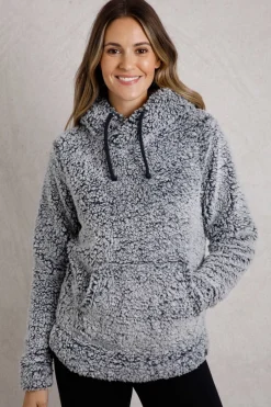 Weird Fish Fleece|Sweatshirts & Hoodies|Yara Cosy Fleece Hoodie Navy